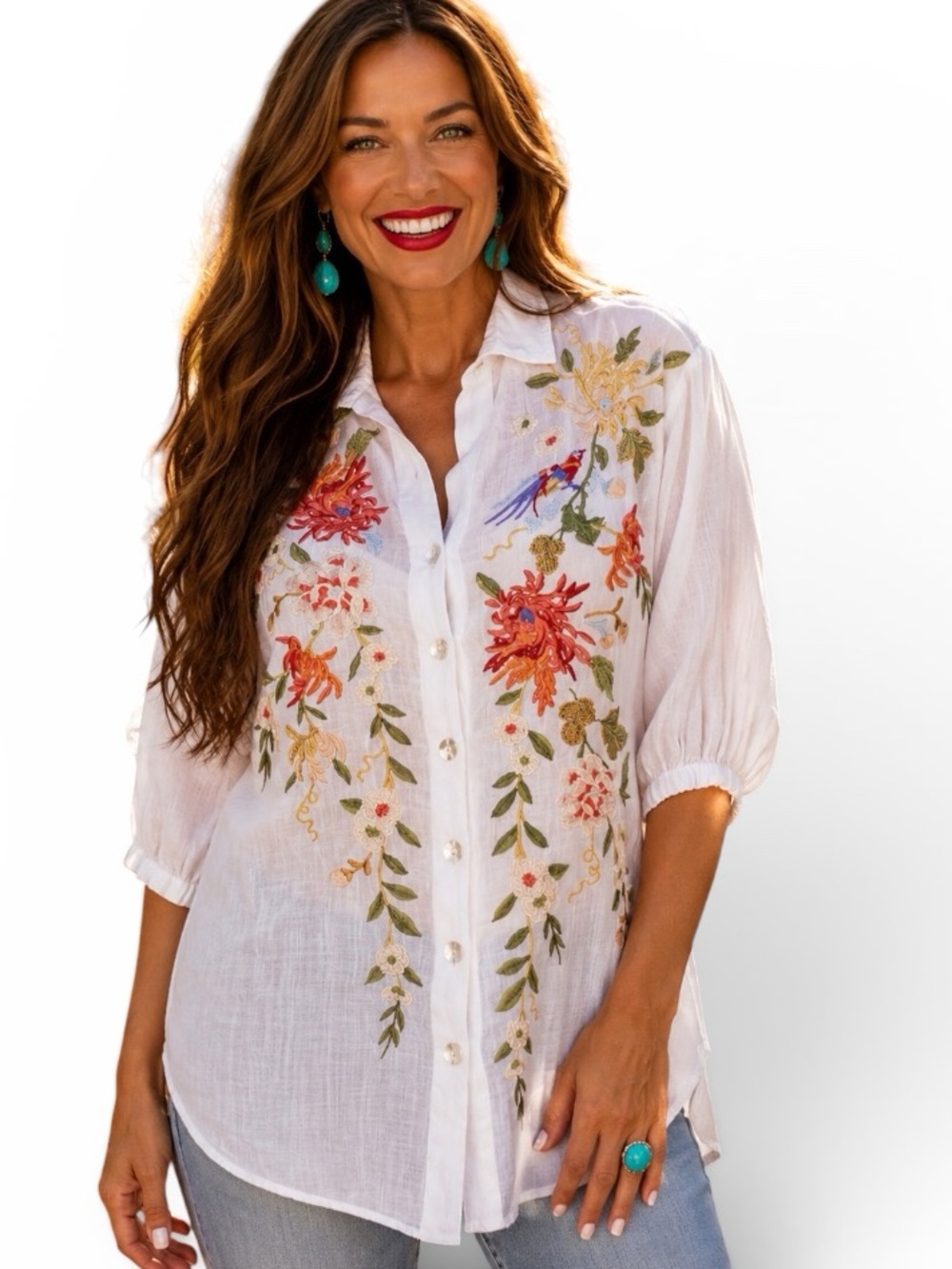 Johnny Was embroidered NALINA OVERSIZED
WEEKEND TUNIC NWT